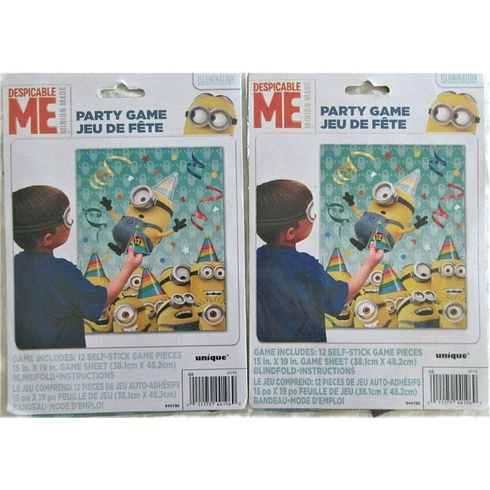 2 Minion Despicable Me Birthday Party Game 24 Players Poster Blind Fold …
